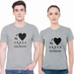 Crazy Love matching Couple T shirts- Grey