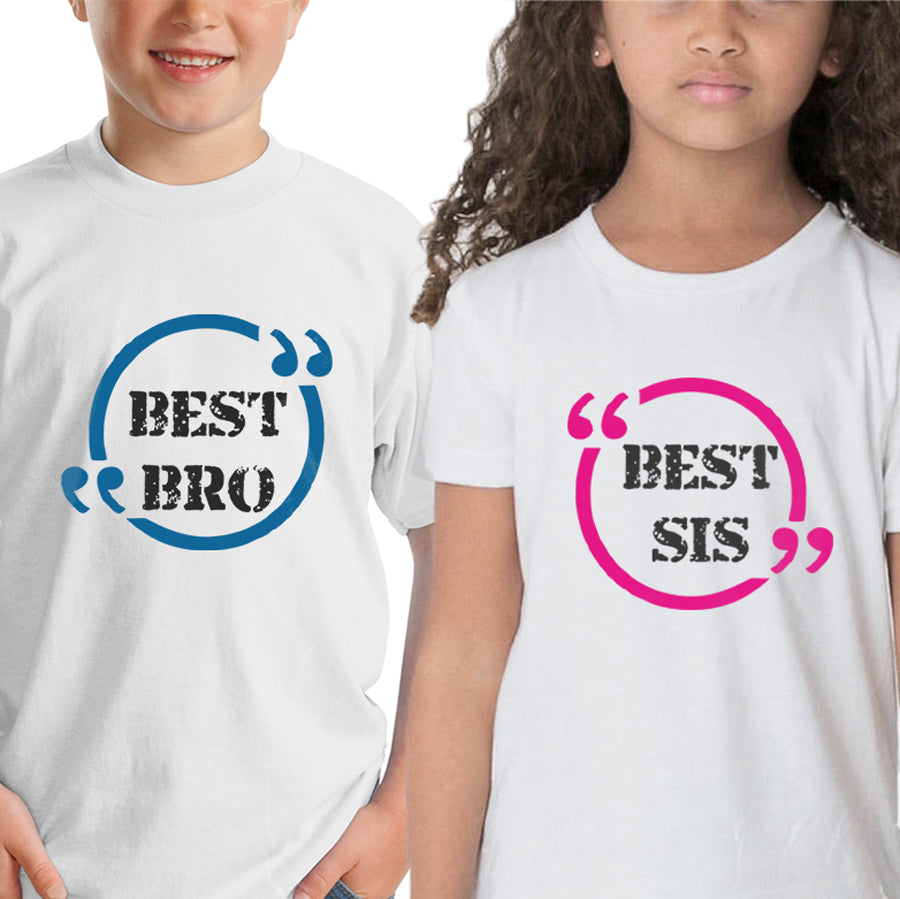 Best Bro- Best Sis Sibling kids t shirts - white