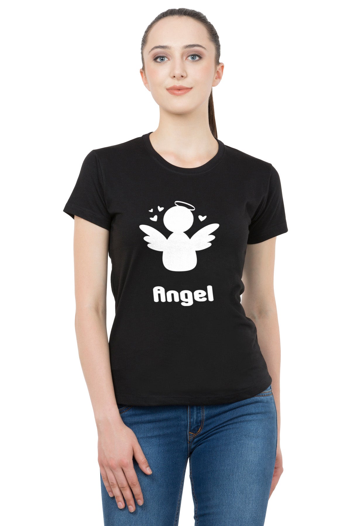 Angel Devil matching Couple T shirts- Black
