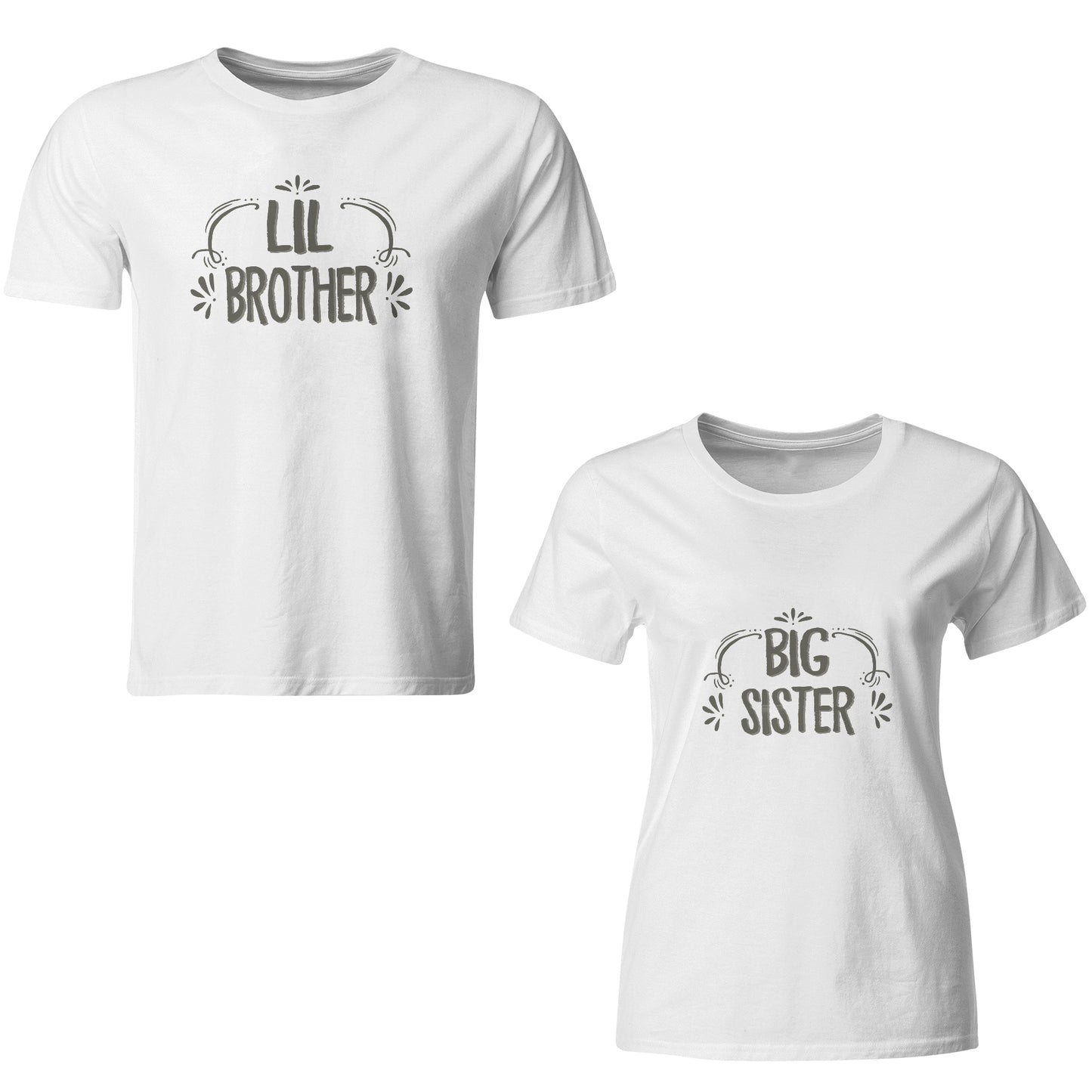 lil brother-big sister matching Sibling t shirts - white
