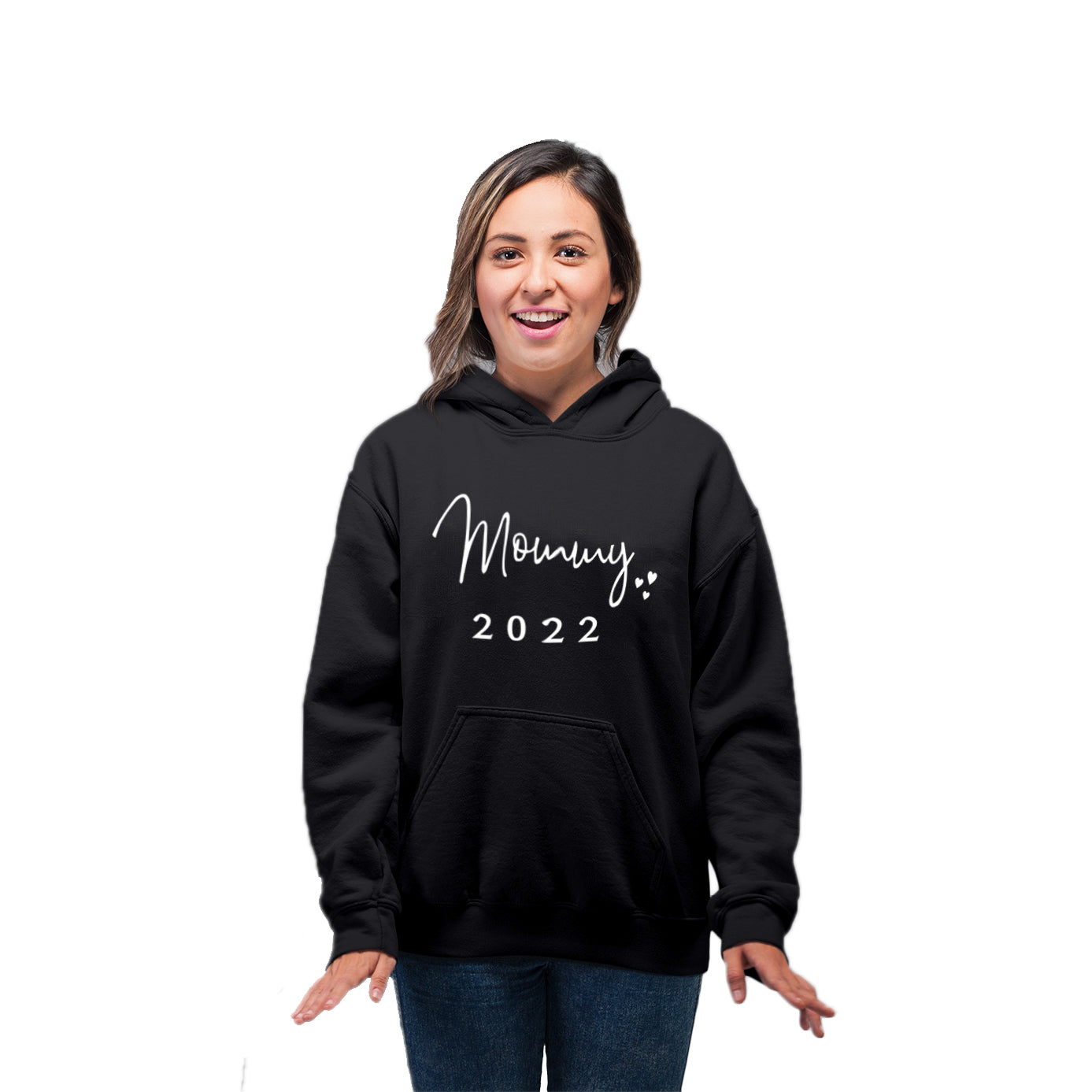 Mommy 2022 Daddy 2022 Matching Maternity Sweatshirts | Couple Maternity Hoodies- Black