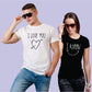 I Love you- I Know matching Couple T shirts- White Black