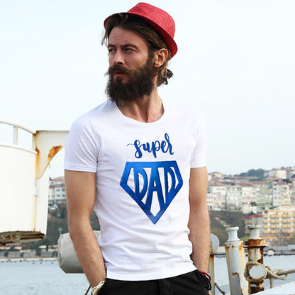 Fathers day Printed Tshirt for Men|Graphic Printed White t shirts for dads|Super dad-15