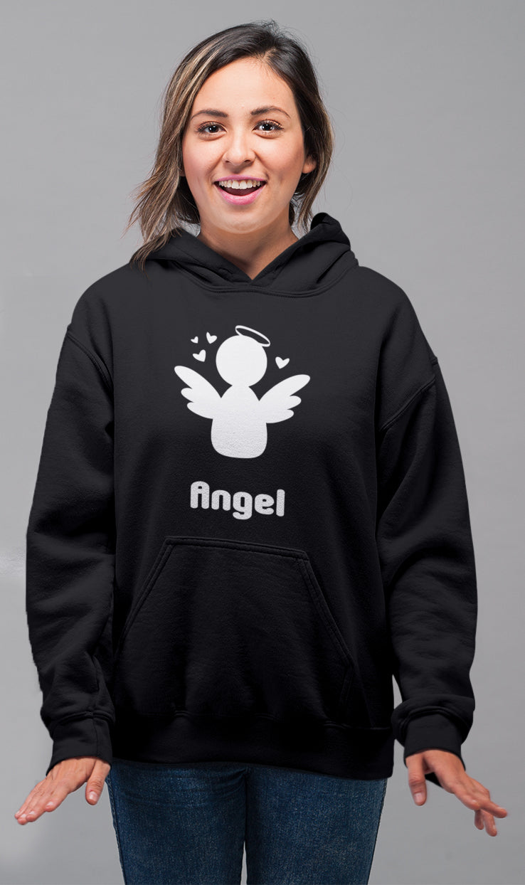 Angel Devil Matching Couple Cute Sweatshirts | Couple Hoodies- Black