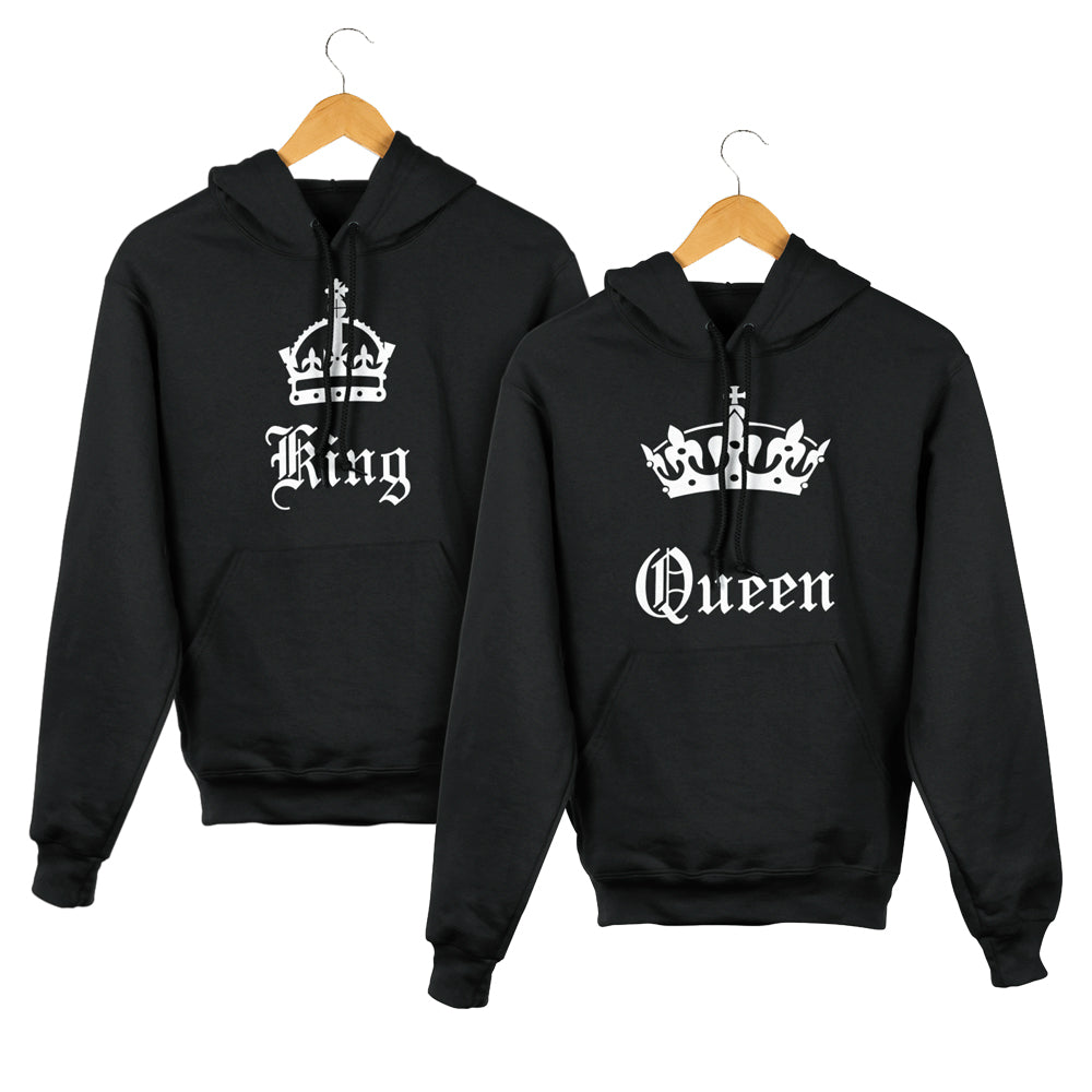 King Queen Matching Couple Hoodies Couple Sweatshirts by iberry s theiberrysstore