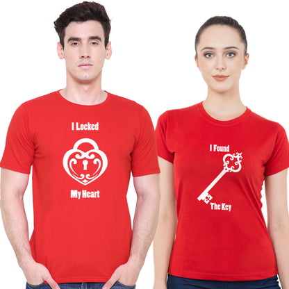 Lock Keymatching Couple T shirts- Red