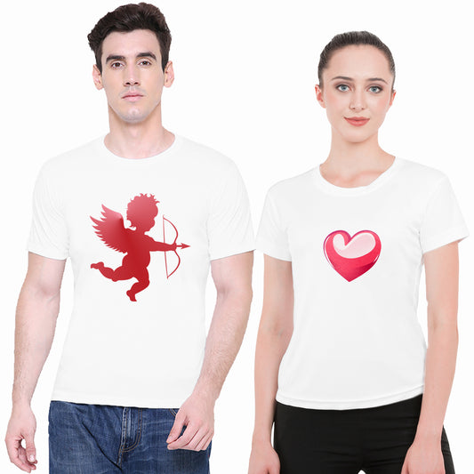 Cupid Love matching Couple T shirts- White