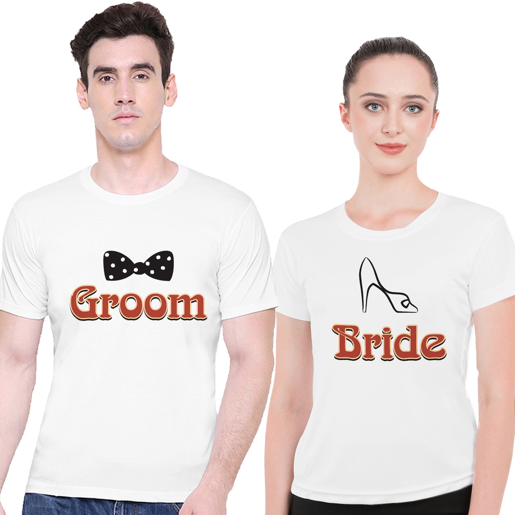Bride Groom t shirt|wedding tshirts|Couple T shirts- White 06