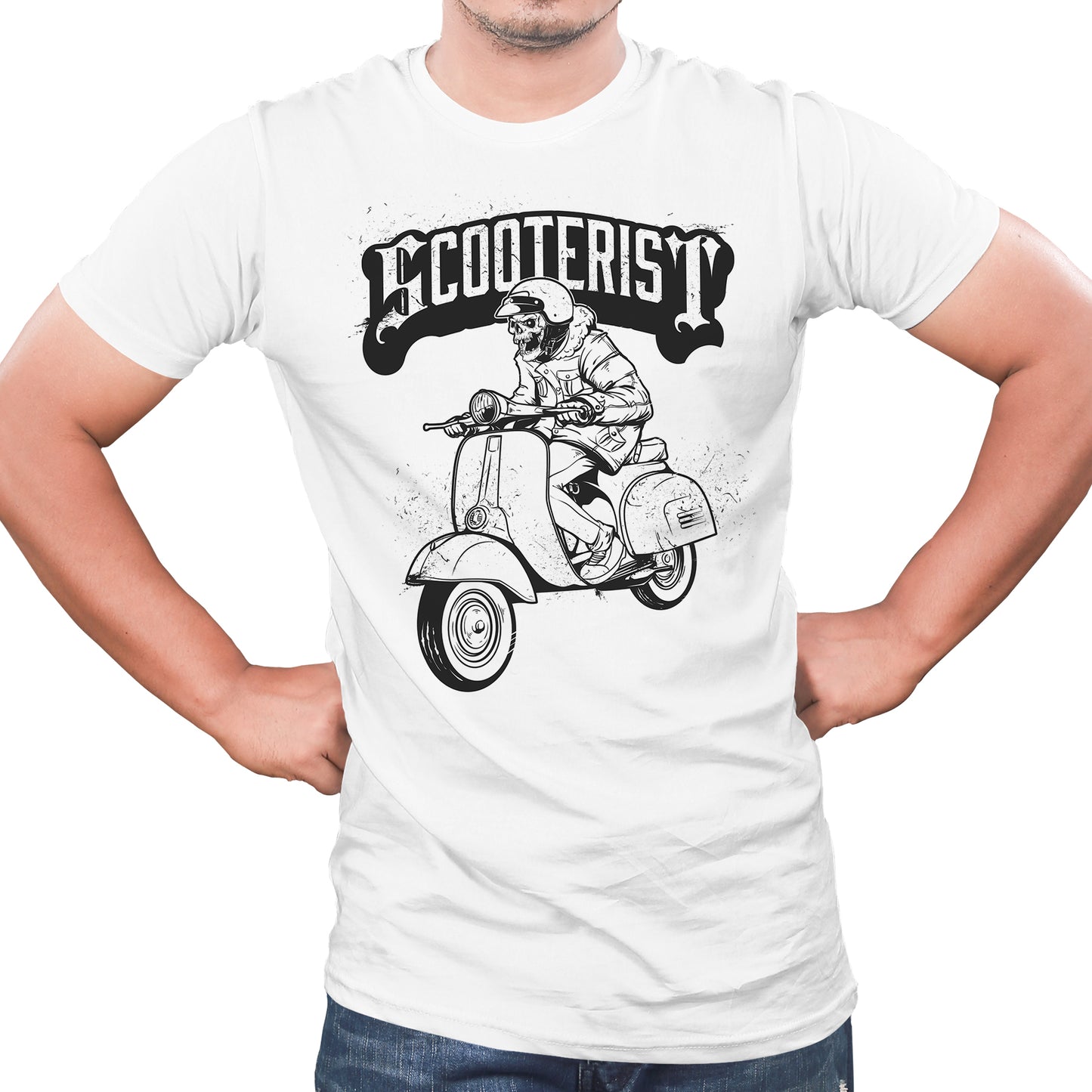 Scooterist quote Biker t shirts -White
